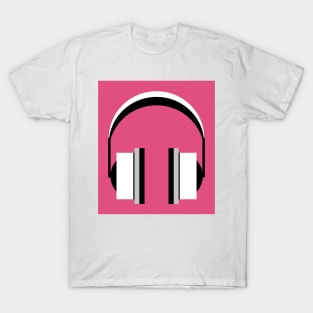 Headphones in Fandango Pink T-Shirt